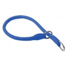 Ace Comfy Soft Best Rolled Italian Leather Slip/Check Dog Collar :: BLUE ::